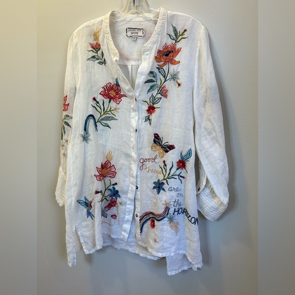 Johnny Was Embroidered Voyager Tunic Size Small - Picture 5 of 6
